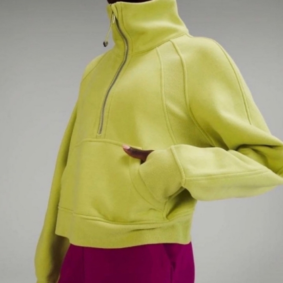 LULULEMON SCUBA OVERSIZED HALF ZIP HOODIE SWEATSHIRT IN WASABI - Picture 4 of 9